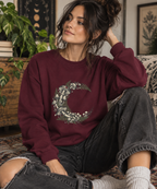 Crescent Moon Floral Wreath Sweatshirt | Gothic Botanicals — view 4