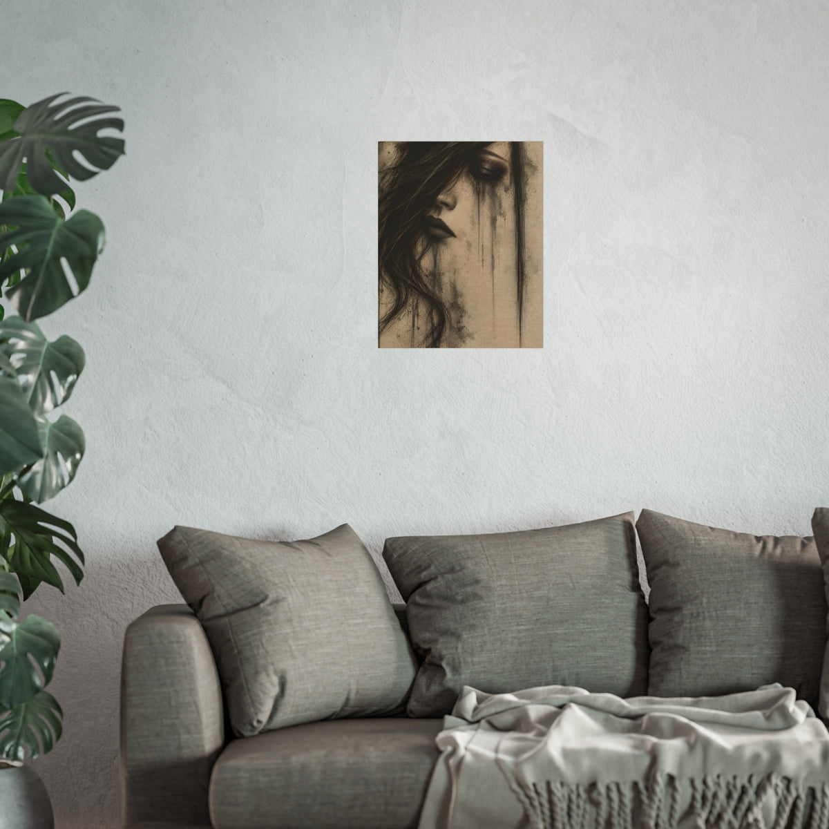 Moody Dark Portrait Wall Art | Charcoal & Graphite Fine Art Print — view 13