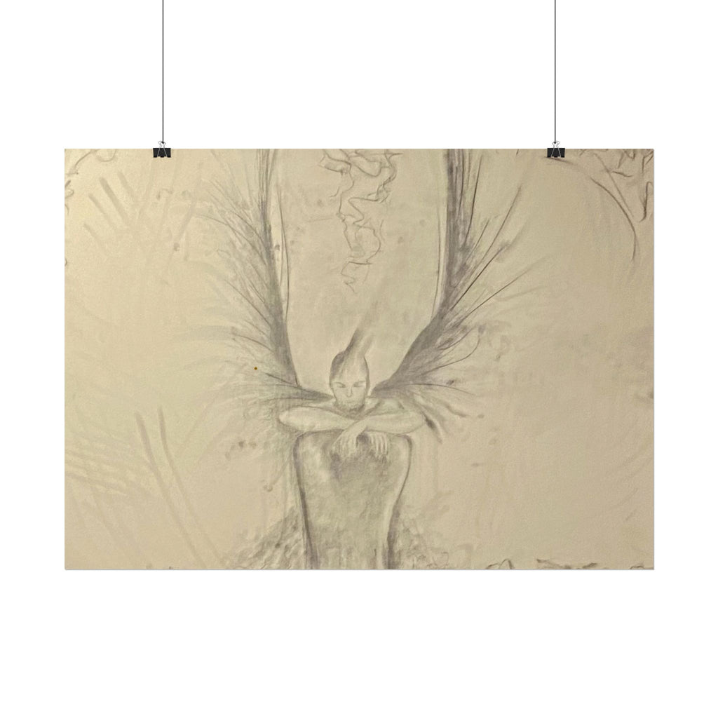The Guardian — Original Charcoal Fine Art Print | Textured Watercolor Paper