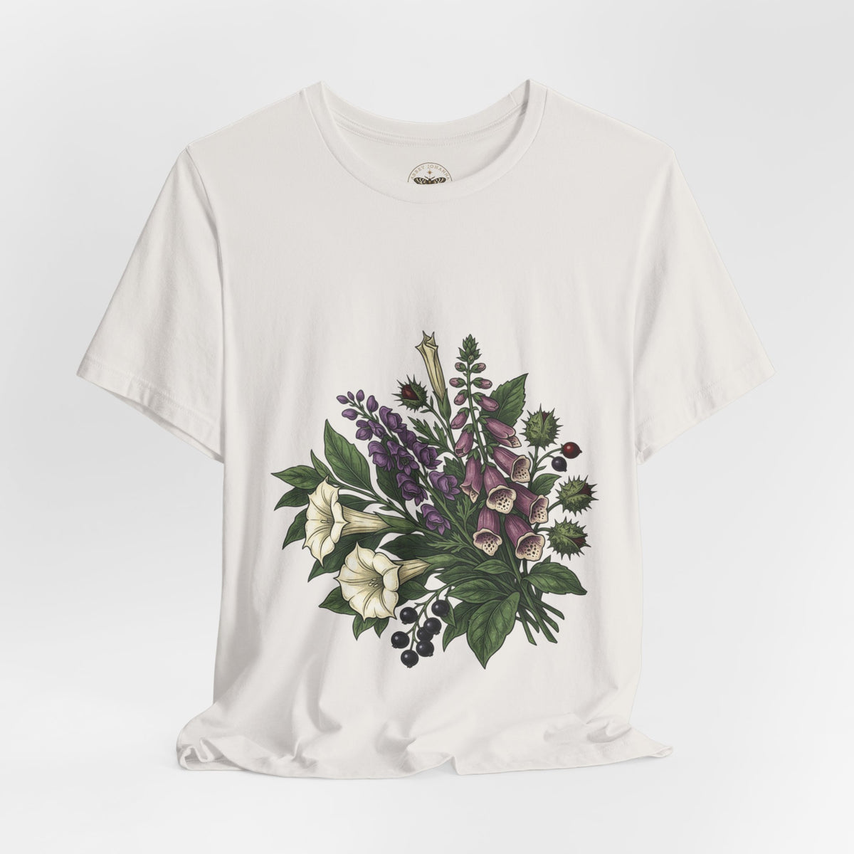 Gothic Botanical 'Look Don't Touch' Tee | Dark Floral Illustration