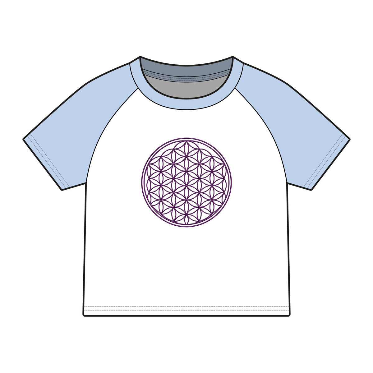 Flower of Life Sacred Geometry- Fitted Baby Tee — view 4