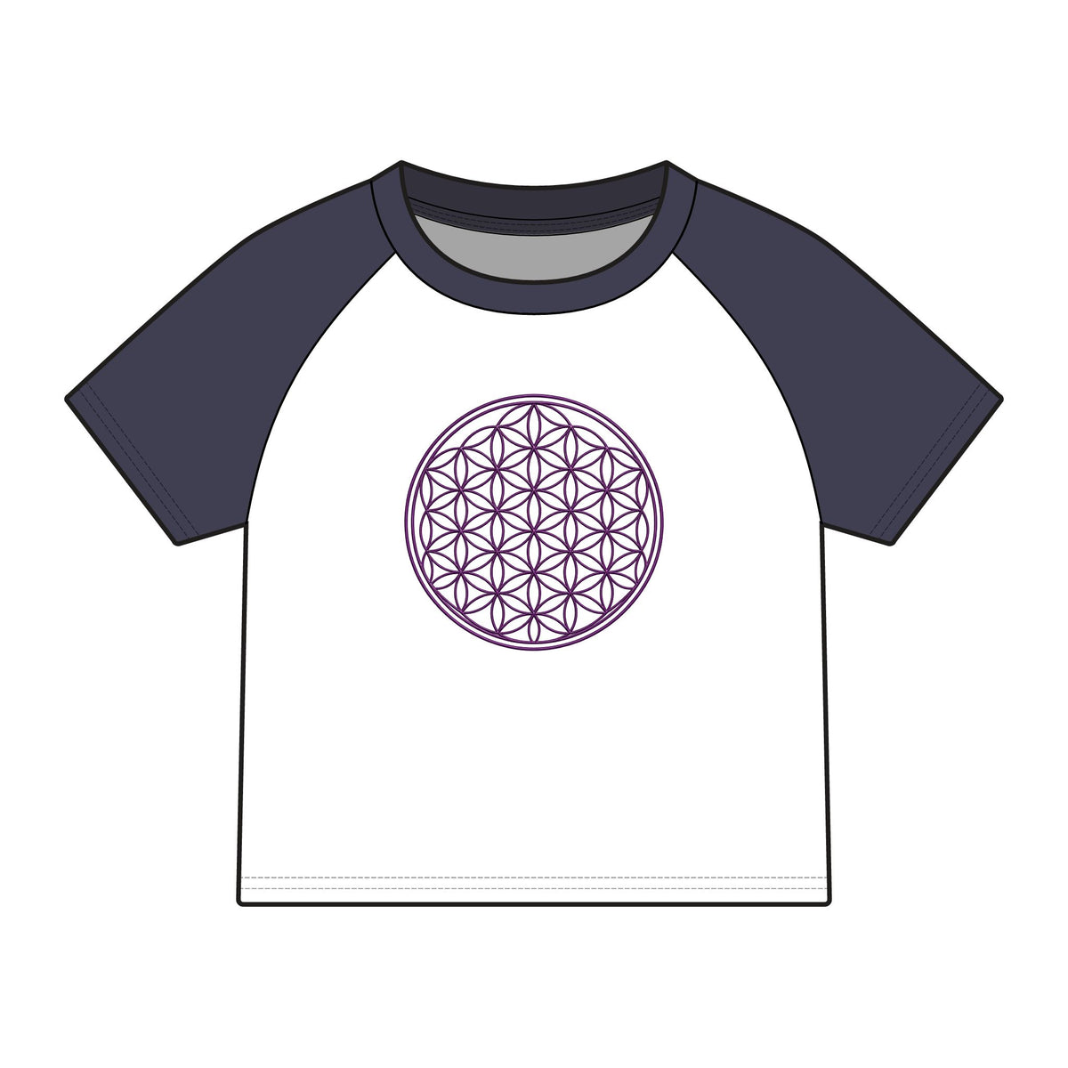 Flower of Life Sacred Geometry- Fitted Baby Tee — view 5