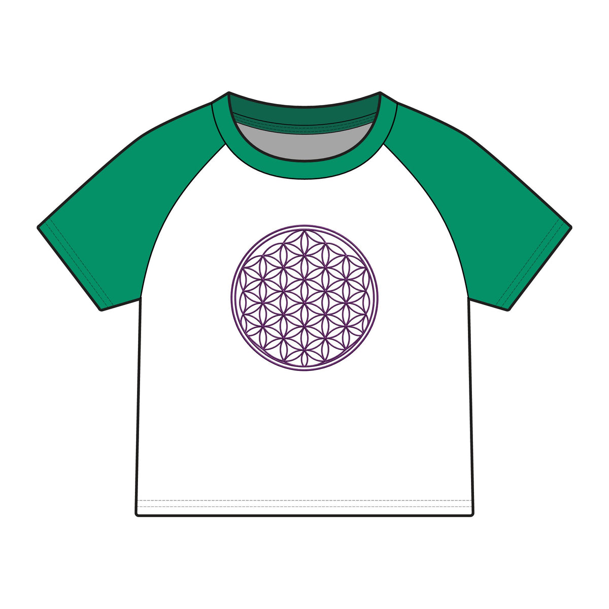 Flower of Life Sacred Geometry- Fitted Baby Tee — view 6