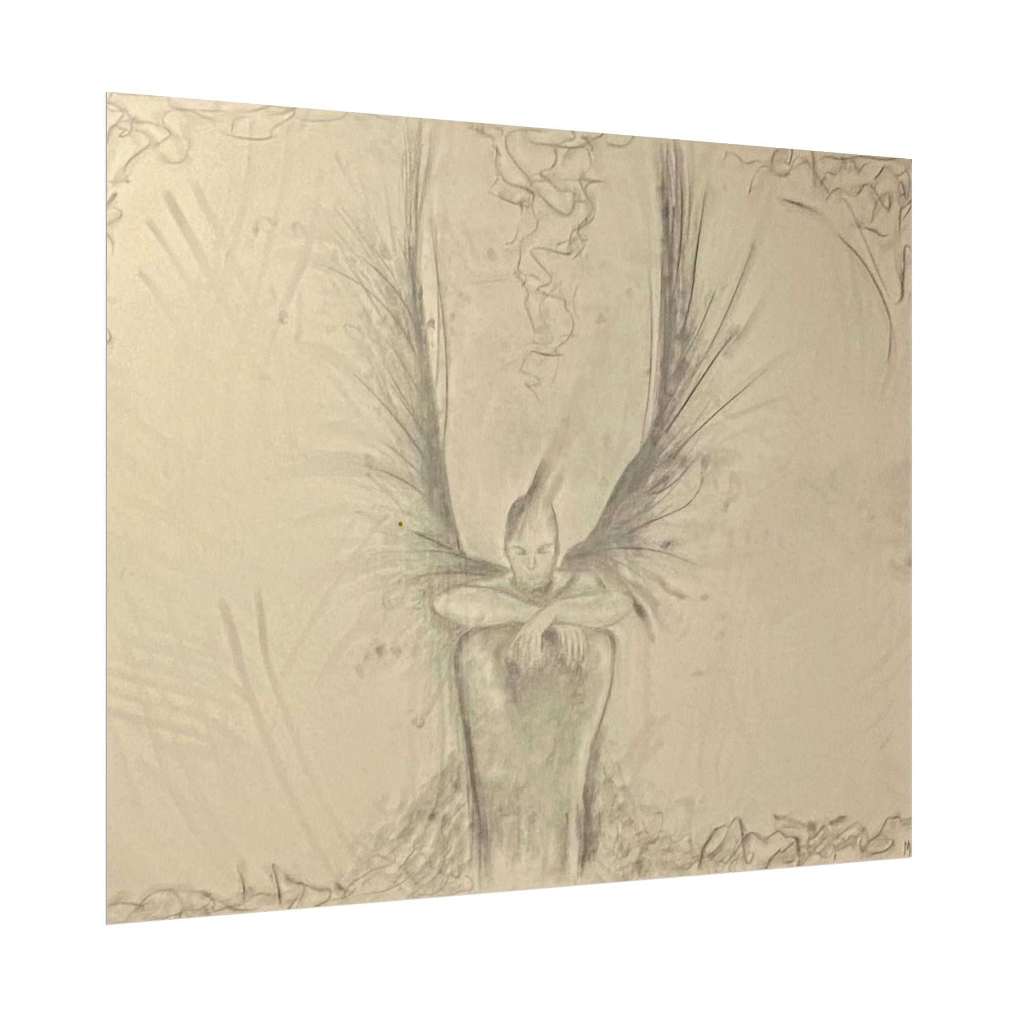The Guardian — Original Charcoal Fine Art Print | Textured Watercolor Paper