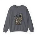 Gothic Botanical Cat Sweatshirt | Crescent Moon, Ornate Florals
