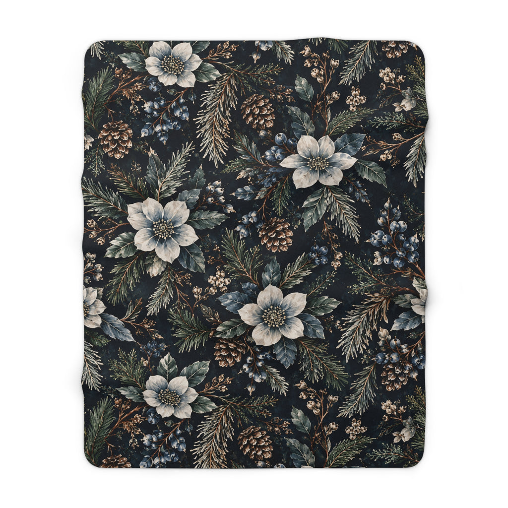 Midnight Garden Sherpa Throw | The Winter House Collection