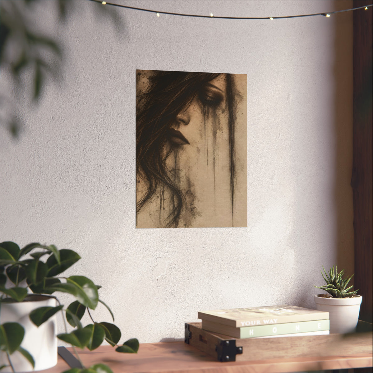 Moody Dark Portrait Wall Art | Charcoal & Graphite Fine Art Print — view 12