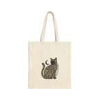 Floral Black Cat Tote | Gothic Botanicals Canvas Tote — view 1
