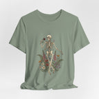 Skeleton with Wildflowers Tee | Gothic Botanicals, Victorian Floral — view 1