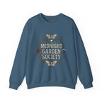 Midnight Garden botanical crest Sweatshirt | Gothic botanicals, floral skull motif — view 1