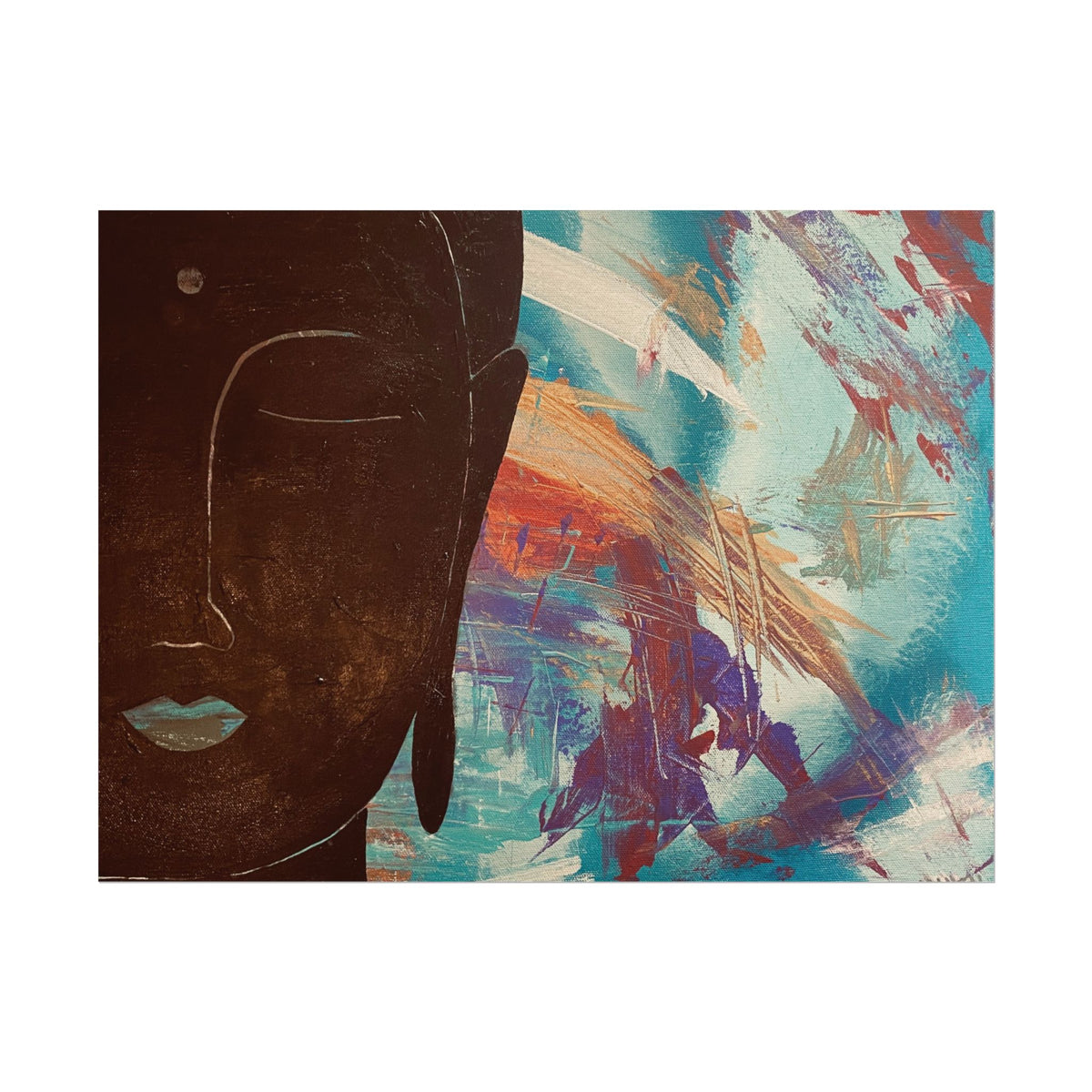 Stillness with Chaos – Abstract Portrait Wall Art | Colorful Modern Fine Art Print