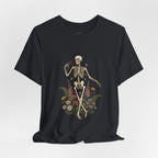 Skeleton with Wildflowers Tee | Gothic Botanicals, Victorian Floral — view 4