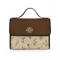 Vintage-Inspired Satchel Bag — Floral Accent, Leather Trim Waterproof Canvas Shoulder Bag — view 2