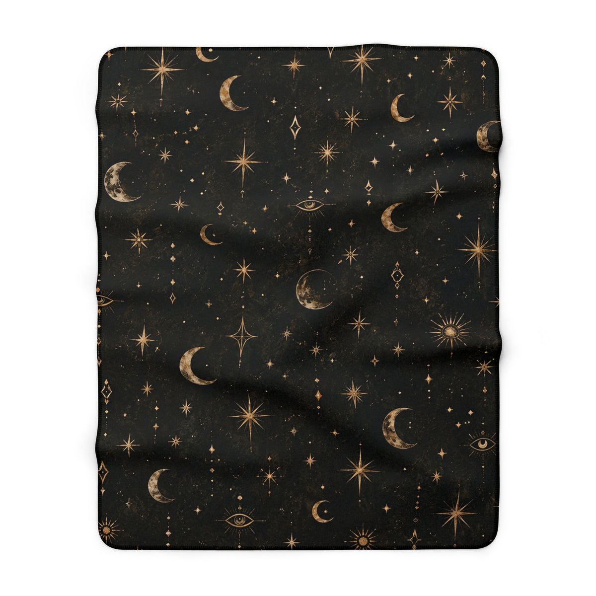 Celestial Moon & Stars Sherpa Blanket — Cozy Night Sky Fleece Throw