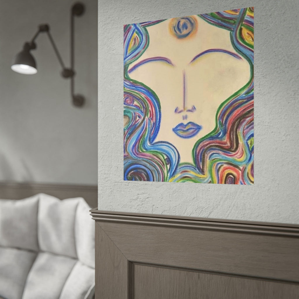 Bliss – Colorful Abstract Face Wall Art | Oil Pastel Art Print | Boho Eclectic Decor — view 2