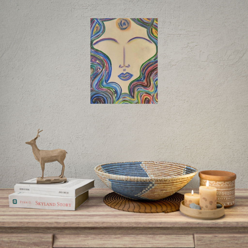 Bliss – Colorful Abstract Face Wall Art | Oil Pastel Art Print | Boho Eclectic Decor — view 5