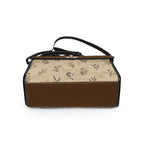 Vintage-Inspired Satchel Bag — Floral Accent, Leather Trim Waterproof Canvas Shoulder Bag — view 7