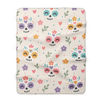 Day of the Dead Sugar Skulls Sherpa Blanket — Floral Calavera Throw for Cozy Gifts