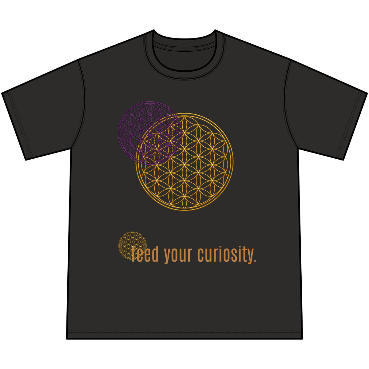 Curiosity Tee — 'Feed Your Curiosity' Flower of Life Graphic T-Shirt — view 5
