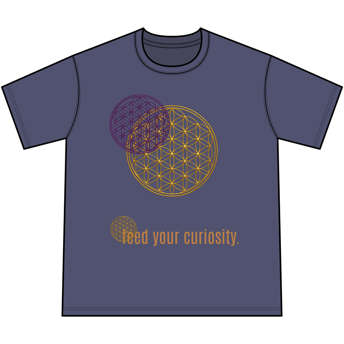 Curiosity Tee — 'Feed Your Curiosity' Flower of Life Graphic T-Shirt — view 4