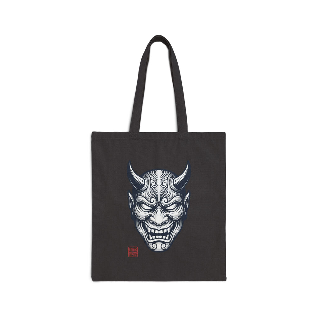 Hannya Mask Tote | Traditional Tattoo-Inspired, Vintage Flash Canvas — view 1
