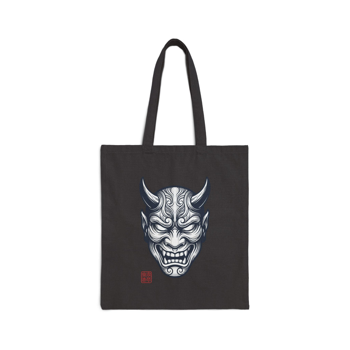 Hannya Mask Tote | Traditional Tattoo-Inspired, Vintage Flash Canvas — view 1