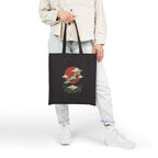 Vintage crane canvas tote with traditional tattoo-inspired bird and sun artwork — product view 20