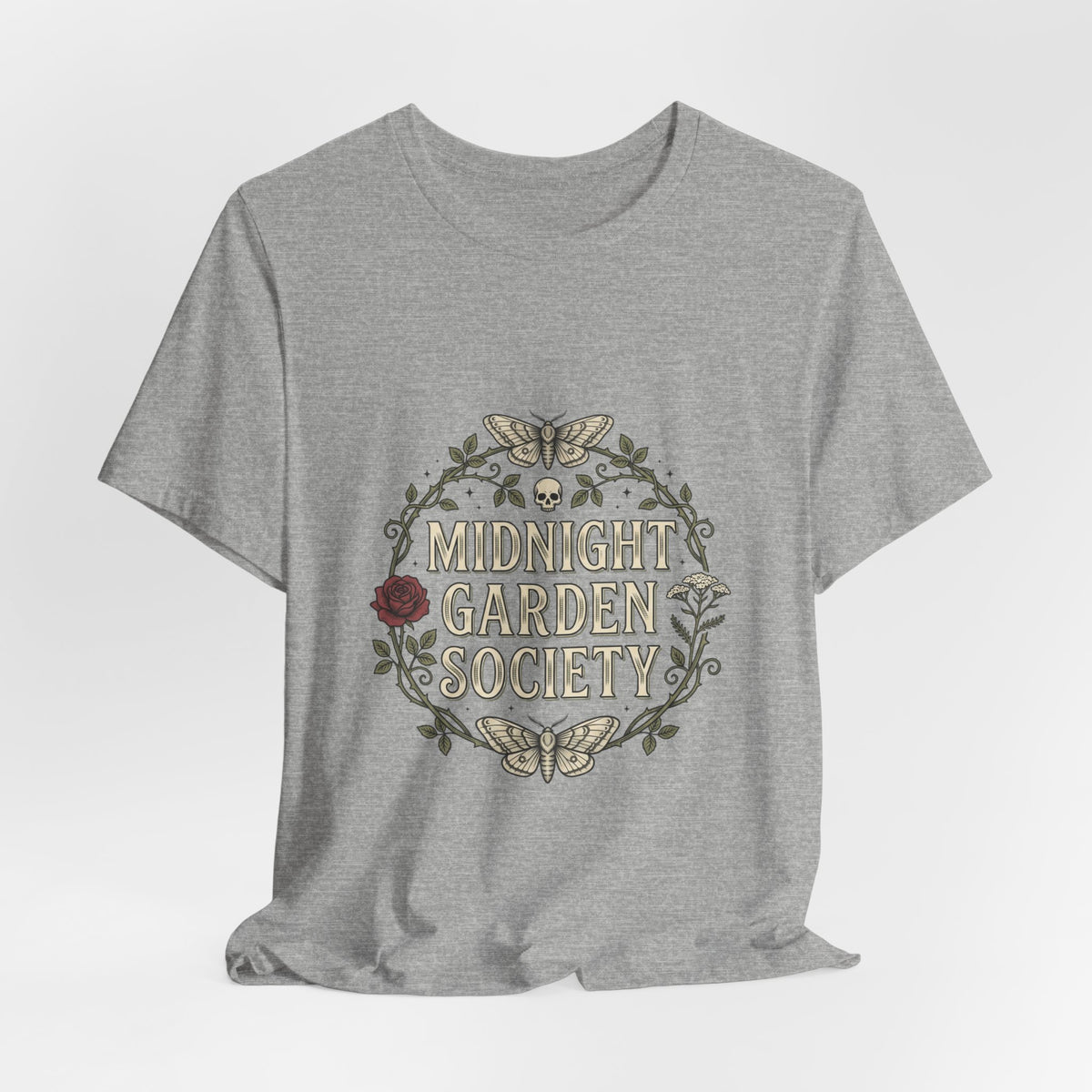 Midnight Garden Society Tee | Gothic Botanicals, Victorian Floral Crest — view 2