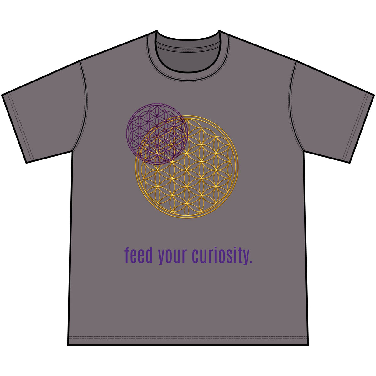 Curiosity Tee — 'Feed Your Curiosity' Flower of Life Graphic T-Shirt — view 6