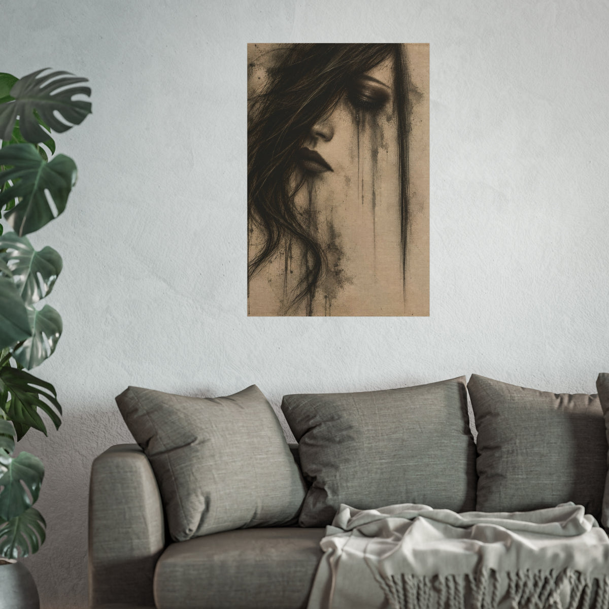 Moody Dark Portrait Wall Art | Charcoal & Graphite Fine Art Print — view 8
