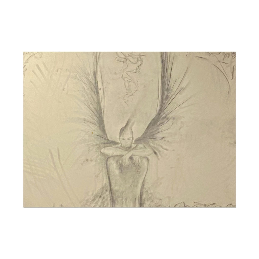 The Guardian charcoal fine art print on textured watercolor paper — product view 4