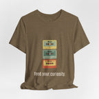 Feed Your Curiosity retro cassette tape graphic T-shirt — product view 5