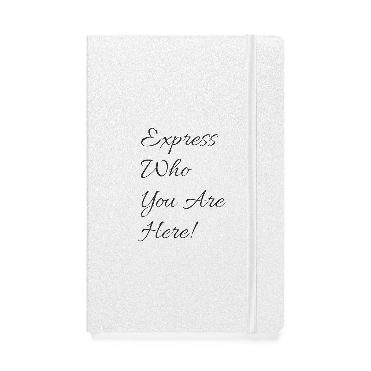 Customizable hardcover notebook with lined cream pages and personalized message option — product view 2