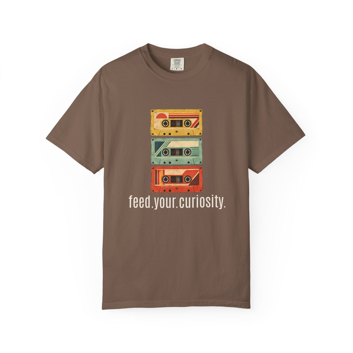 T-Shirt — Vintage Cassette Stack “feed.your.curiosity.” Retro Music Tee — view 30