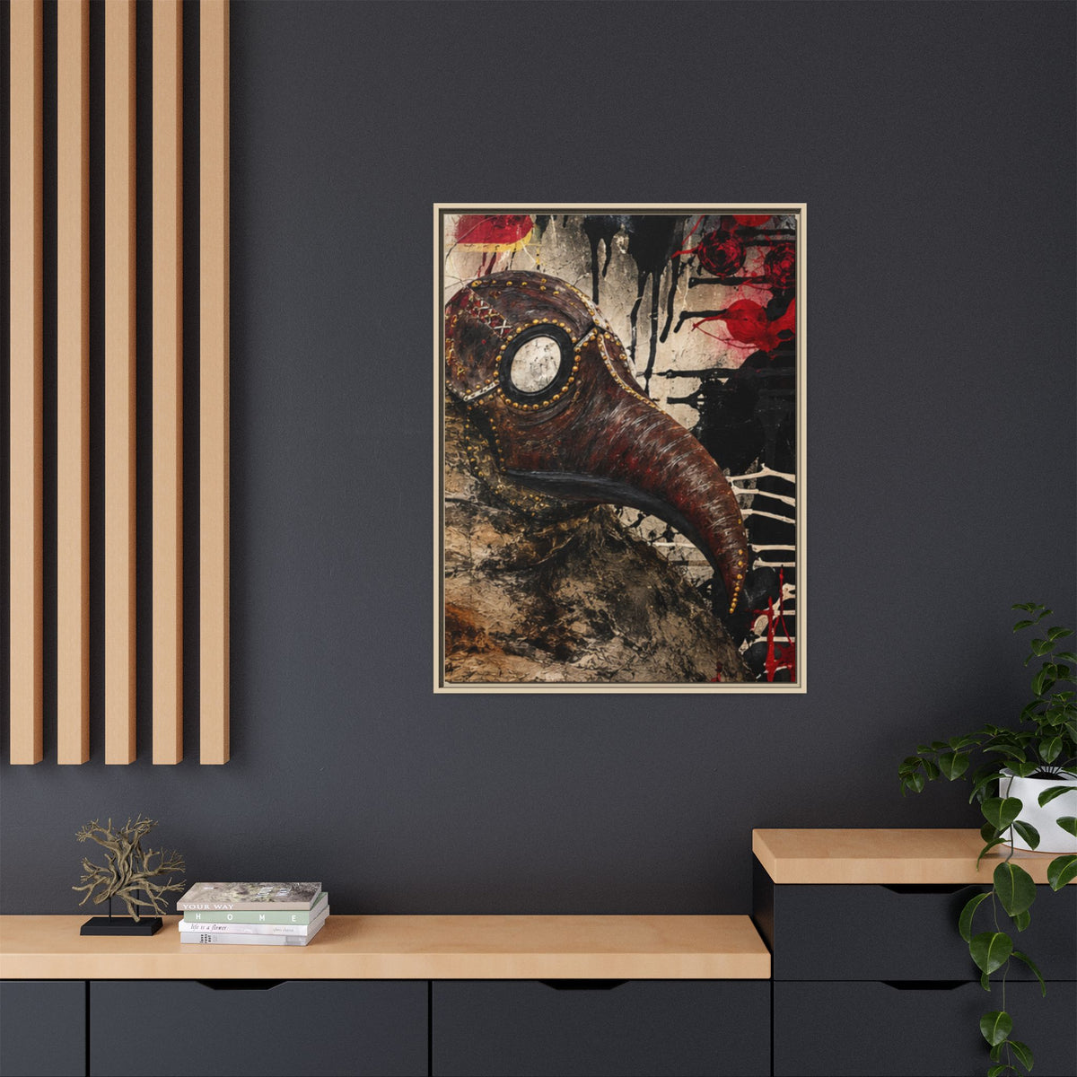 Odd Co. Beauty is Decay – Plague Doctor Framed Canvas | Gothic Dark Wall Art — view 7