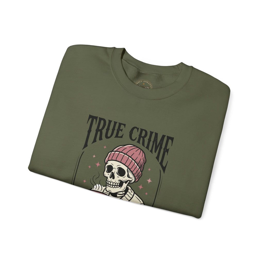 True Crime and Tea Sweatshirt | Skull Tea Mug Graphic, Podcast Lover Crewneck — view 15