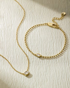Gold Filled Diamond Oval Stone Bracelet