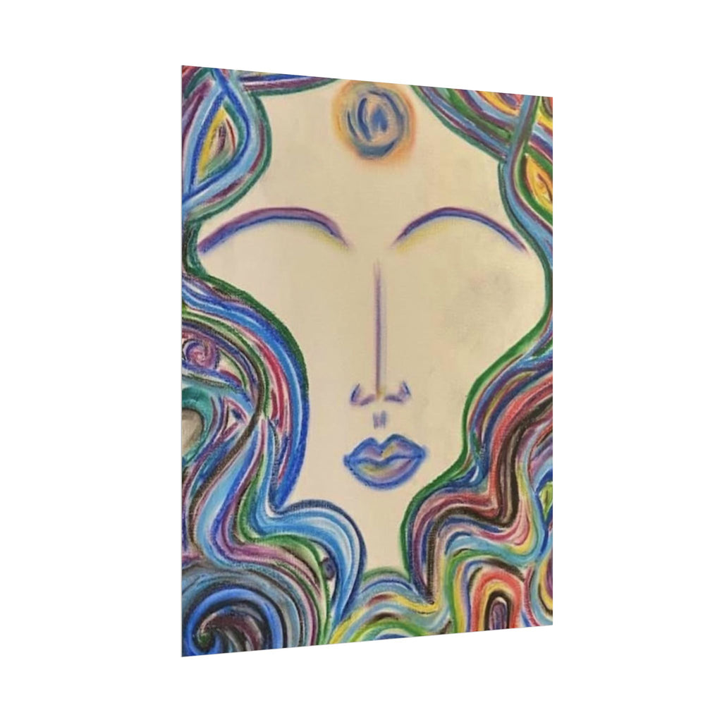 Bliss – Colorful Abstract Face Wall Art | Oil Pastel Art Print | Boho Eclectic Decor — view 1