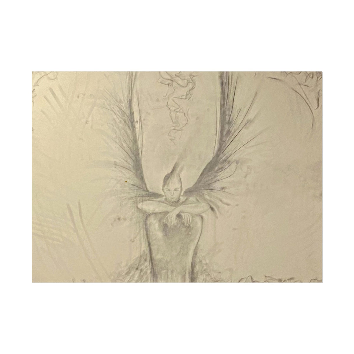 The Guardian — Original Charcoal Fine Art Print | Textured Watercolor Paper