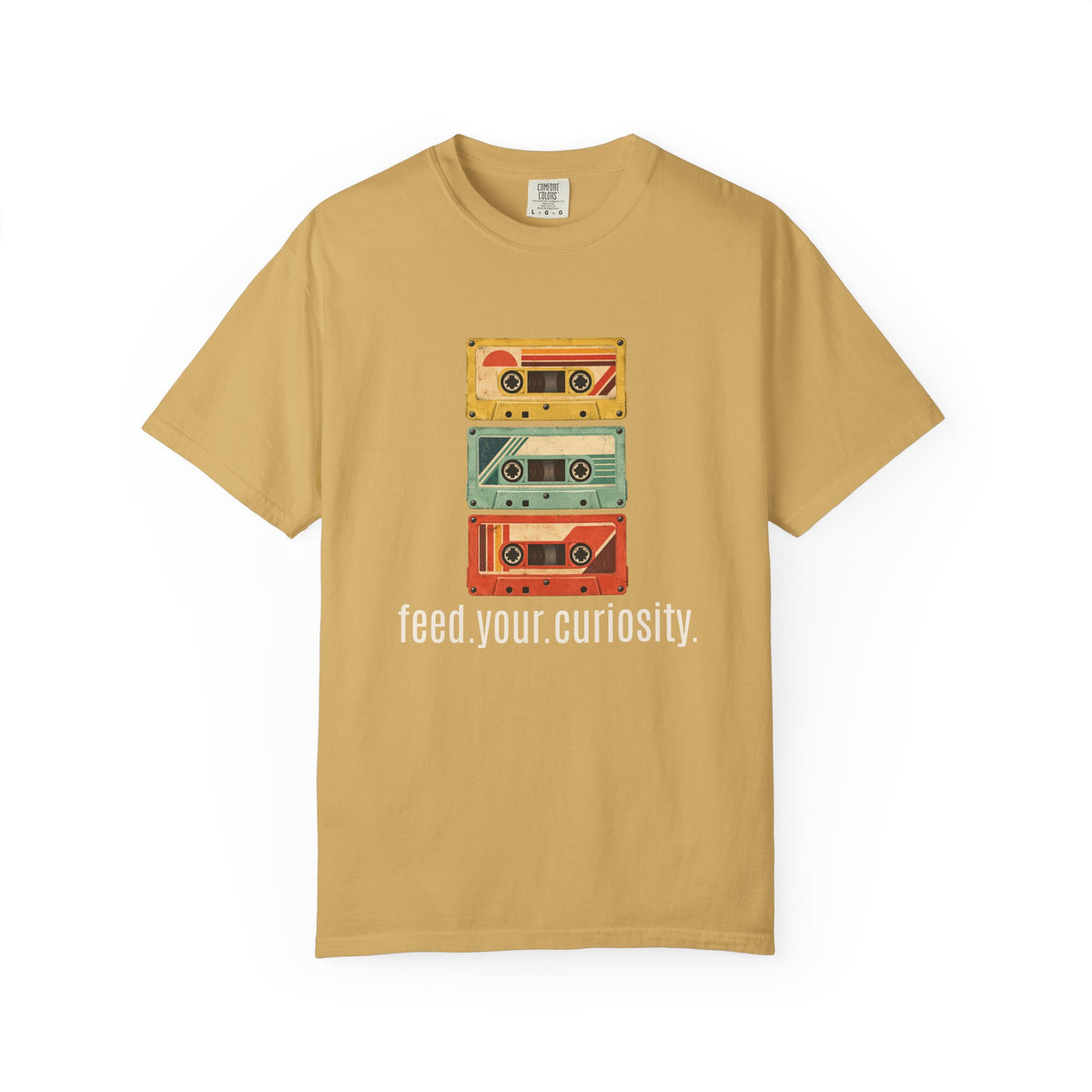 T-Shirt — Vintage Cassette Stack “feed.your.curiosity.” Retro Music Tee — view 20