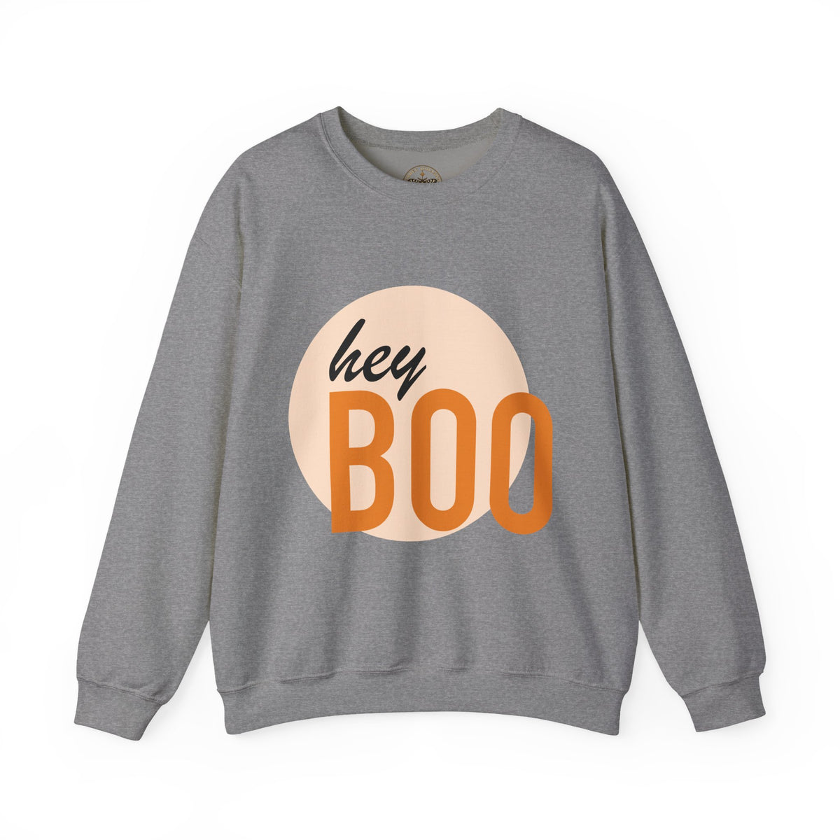 hey BOO Crewneck Sweatshirt — Cute Halloween Graphic Pullover — view 5