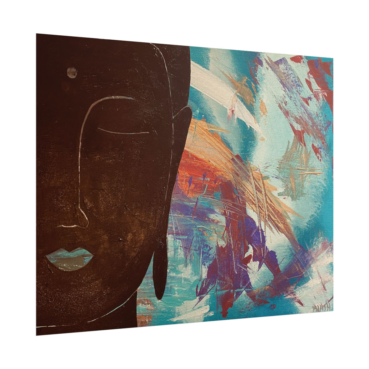 Stillness with Chaos – Abstract Portrait Wall Art | Colorful Modern Fine Art Print