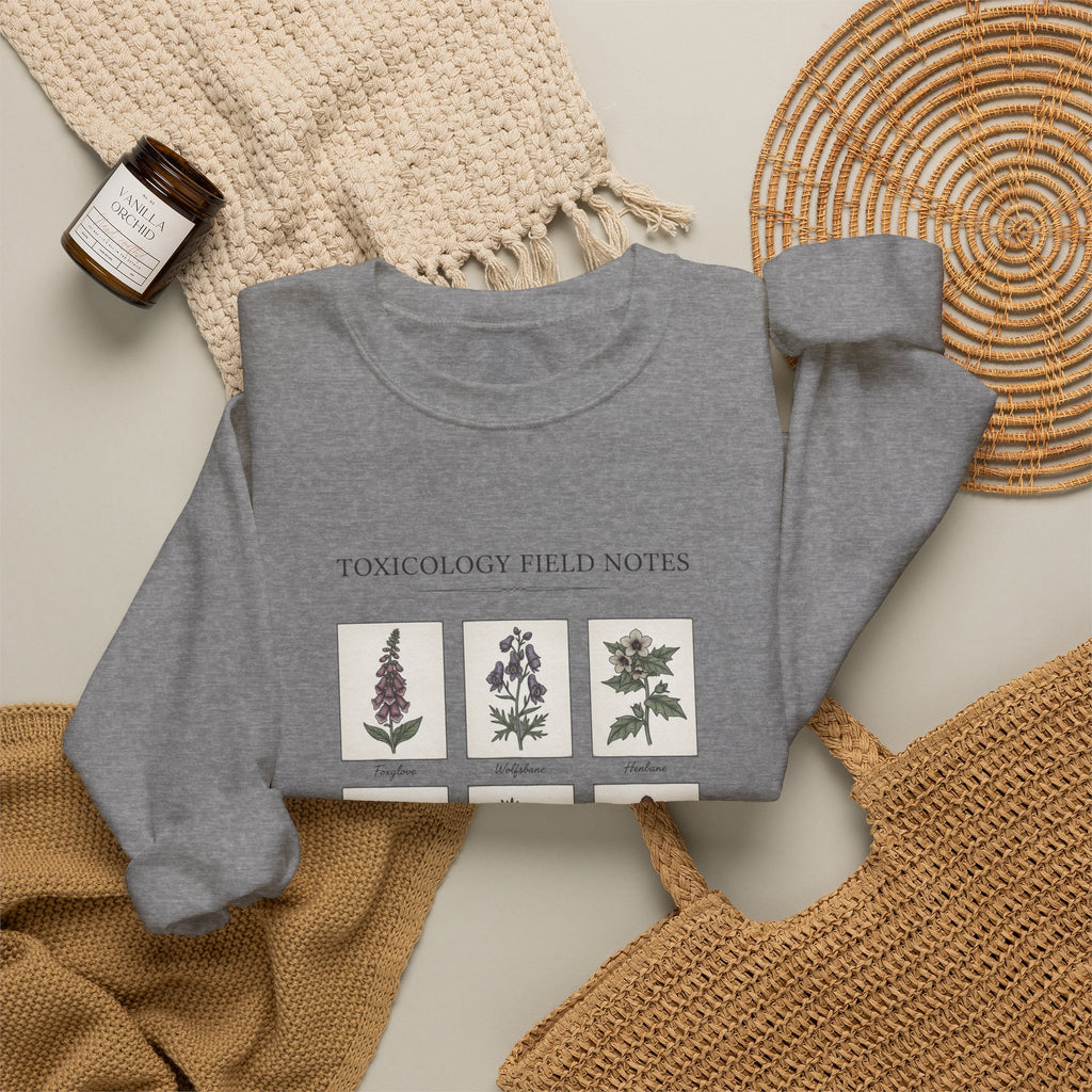 Toxicology Field Notes botanical print Sweatshirt | Gothic botanicals, vintage herbarium — view 11