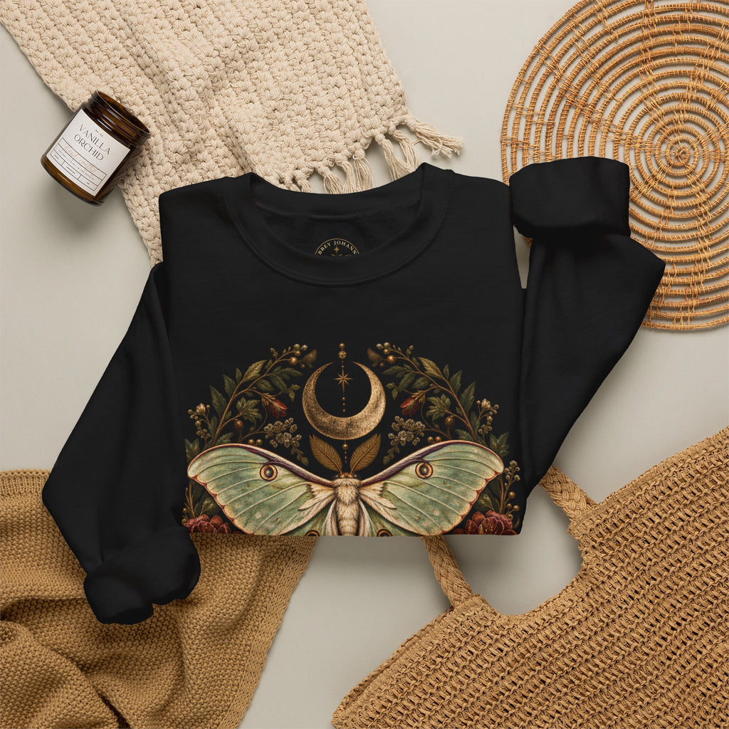 Beetle Botanical Wreath Pullover Sweatshirt | Gothic Botanicals