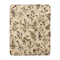 Floral Vintage Sherpa Blanket — Cozy Neutral Wildflower Throw