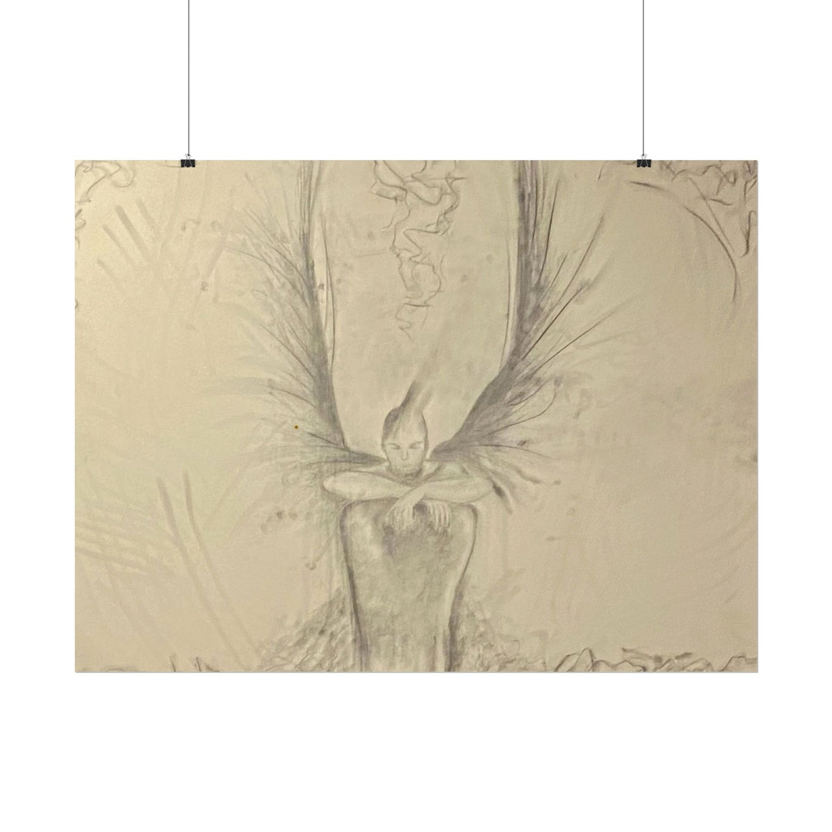 The Guardian — Original Charcoal Fine Art Print | Textured Watercolor Paper