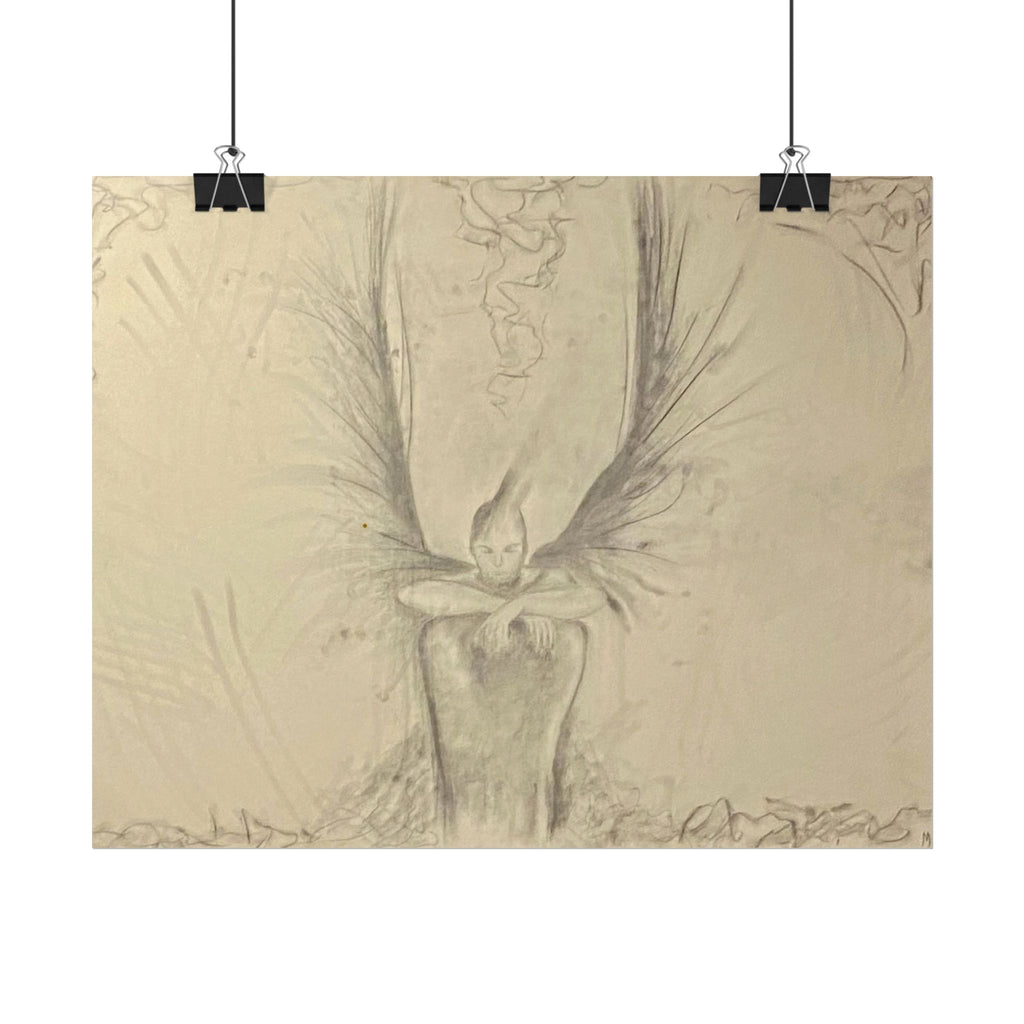 The Guardian — Original Charcoal Fine Art Print | Textured Watercolor Paper