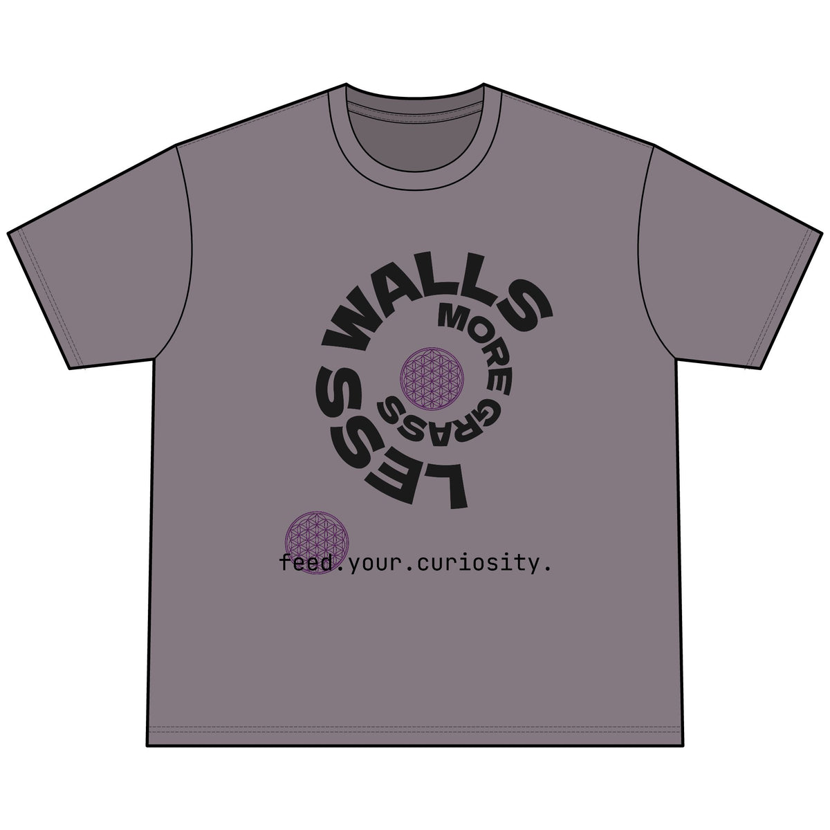 Less Walls More Grass boxy graphic T-shirt — product view 2