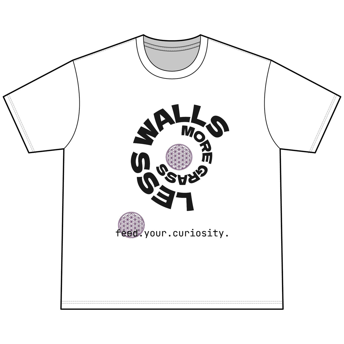 Less Walls More Grass boxy graphic T-shirt — product view 4