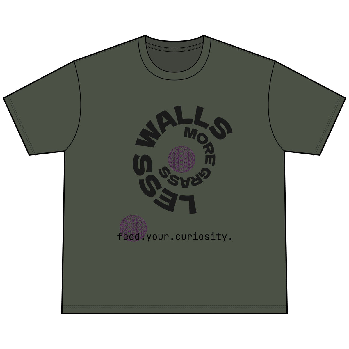 Less Walls More Grass boxy graphic T-shirt — product view 3